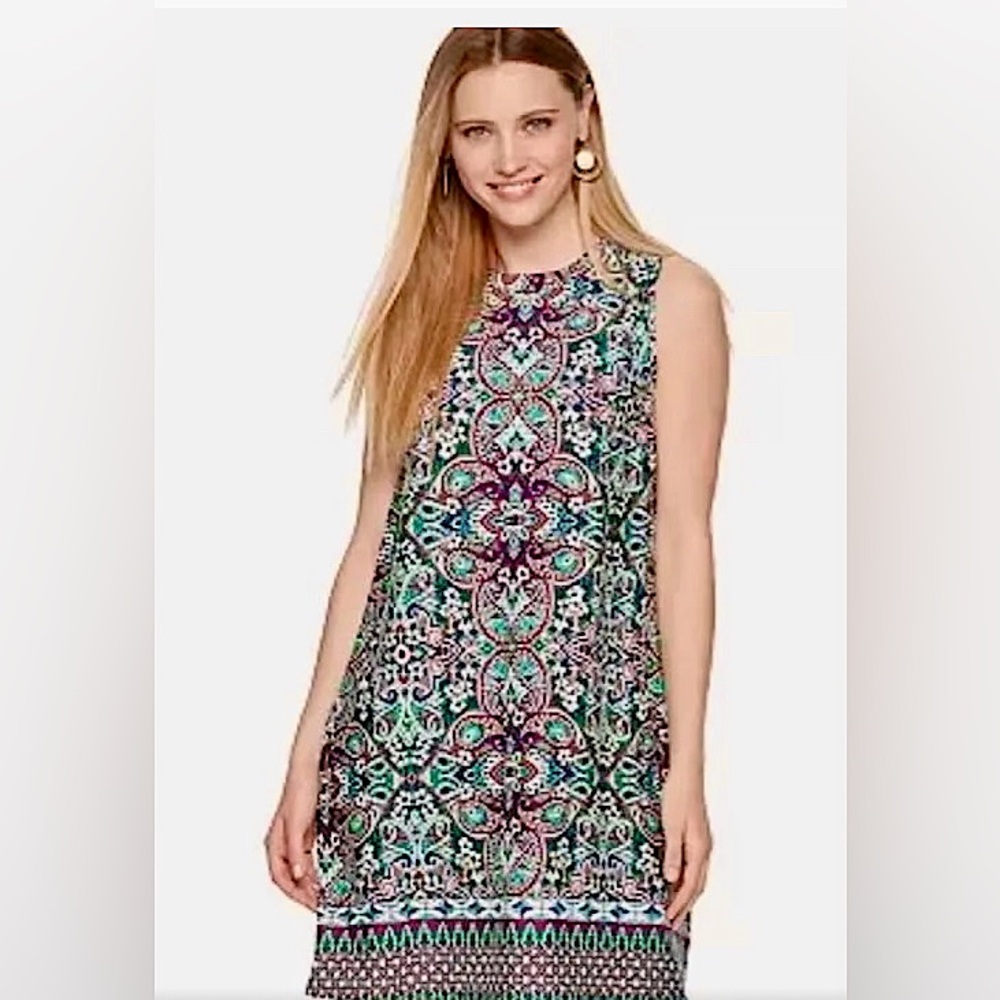 Medallion Print Multi-Color Sheath Dress, Apt 9, Size Small.